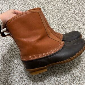L.L. Bean Tan and Black Winter Boots
